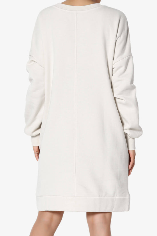 Accie V-Neck Tunic Sweatshirt BONE_2