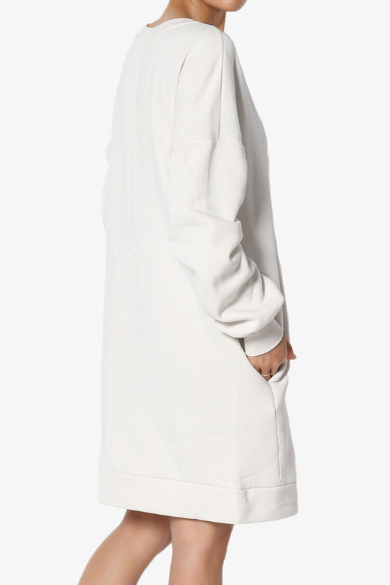 Accie V-Neck Tunic Sweatshirt BONE_4