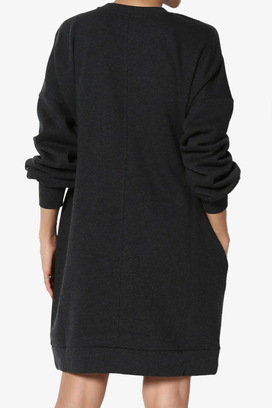 Accie V-Neck Tunic Sweatshirt CHARCOAL_2
