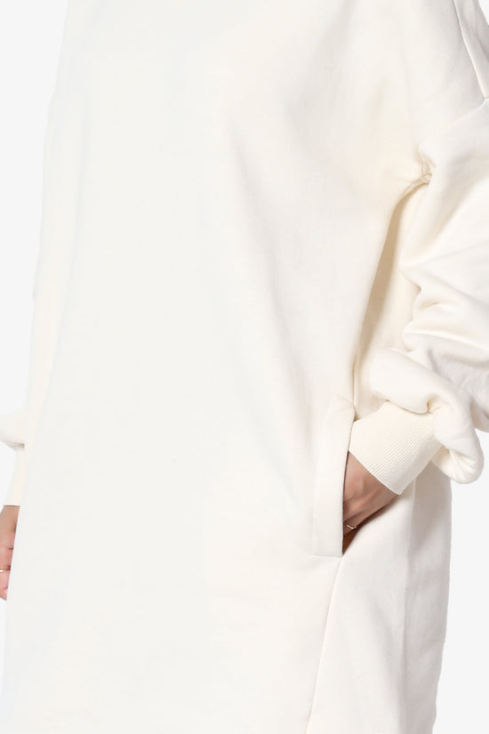 Accie V-Neck Tunic Sweatshirt CREAM_5