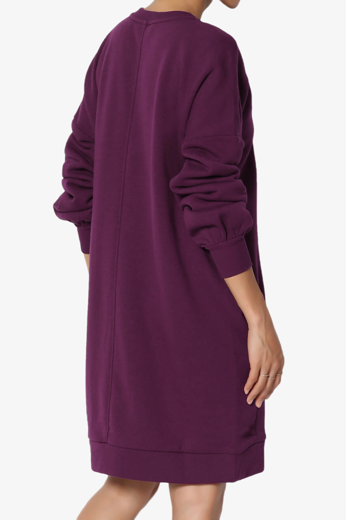 Accie V-Neck Tunic Sweatshirt DARK PLUM_4