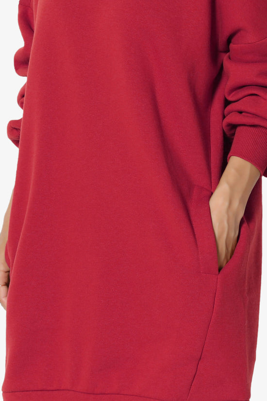 Accie V-Neck Tunic Sweatshirt DARK RED_5