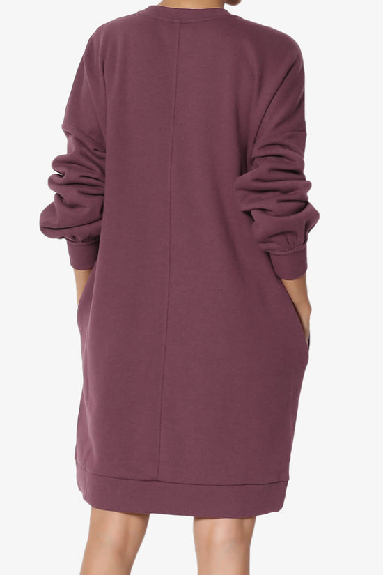 Accie V-Neck Tunic Sweatshirt DUSTY PLUM_2
