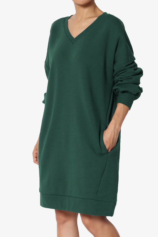Accie V-Neck Tunic Sweatshirt HUNTER GREEN_1