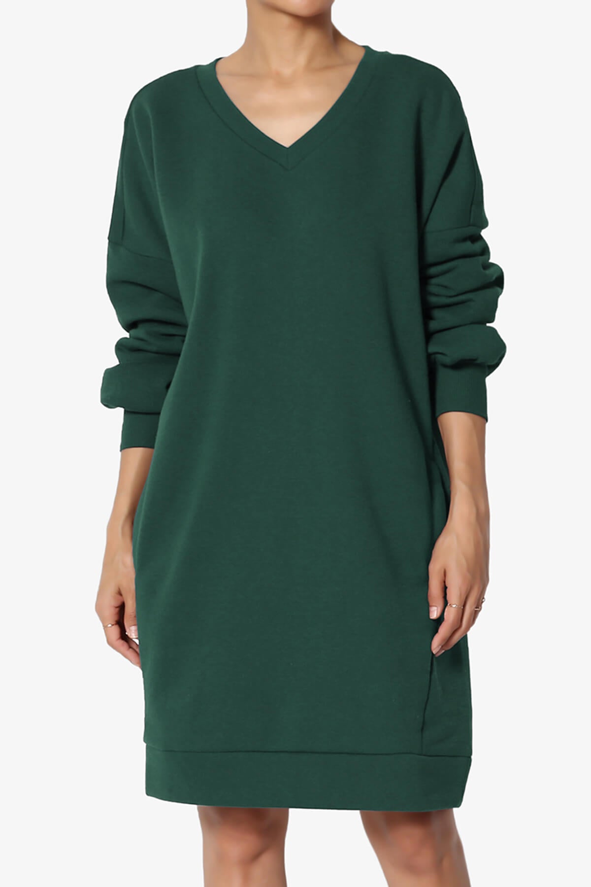 Accie V-Neck Tunic Sweatshirt HUNTER GREEN_3