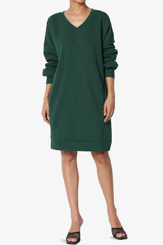 Accie V-Neck Tunic Sweatshirt HUNTER GREEN_6