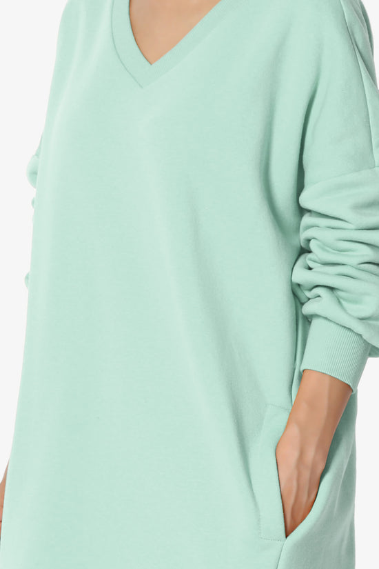 Accie V-Neck Tunic Sweatshirt LIGHT GREEN_5