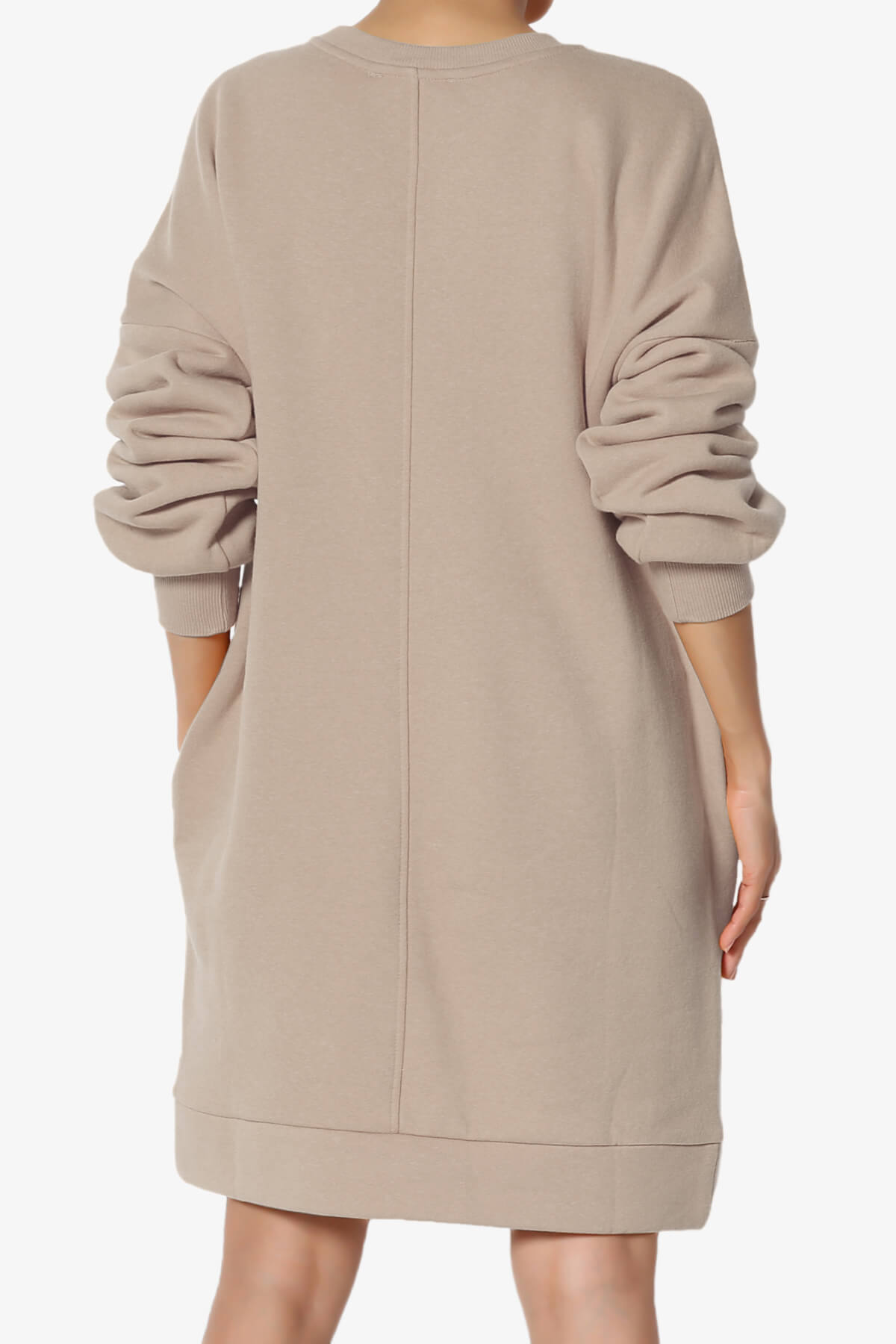 Accie V-Neck Tunic Sweatshirt LIGHT MOCHA_2