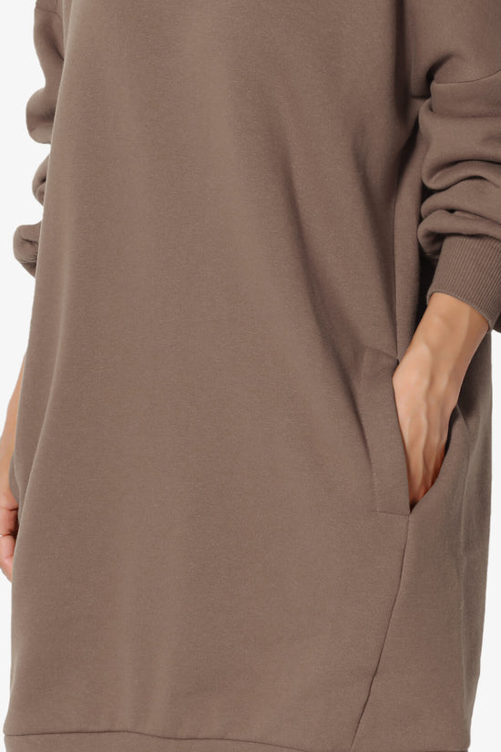 Accie V-Neck Tunic Sweatshirt MOCHA_5