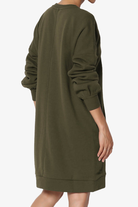 Accie V-Neck Tunic Sweatshirt OLIVE_4
