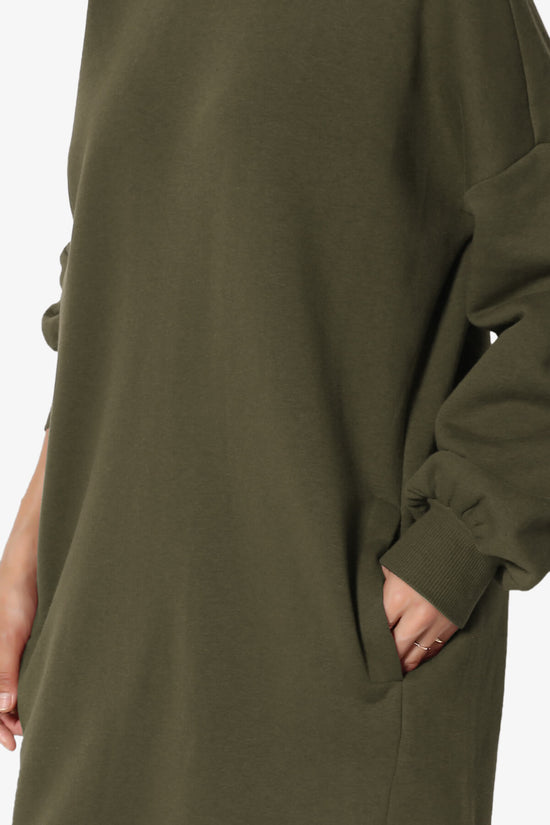 Accie V-Neck Tunic Sweatshirt OLIVE_5
