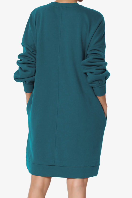 Accie V-Neck Tunic Sweatshirt TEAL_2