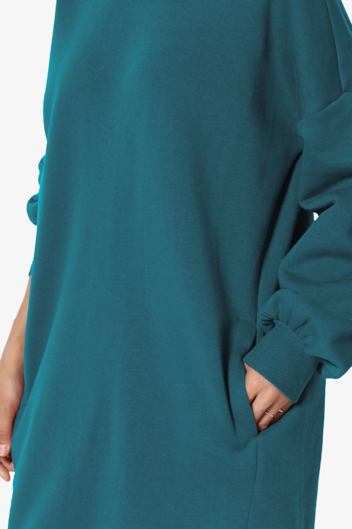 Accie V-Neck Tunic Sweatshirt TEAL_5