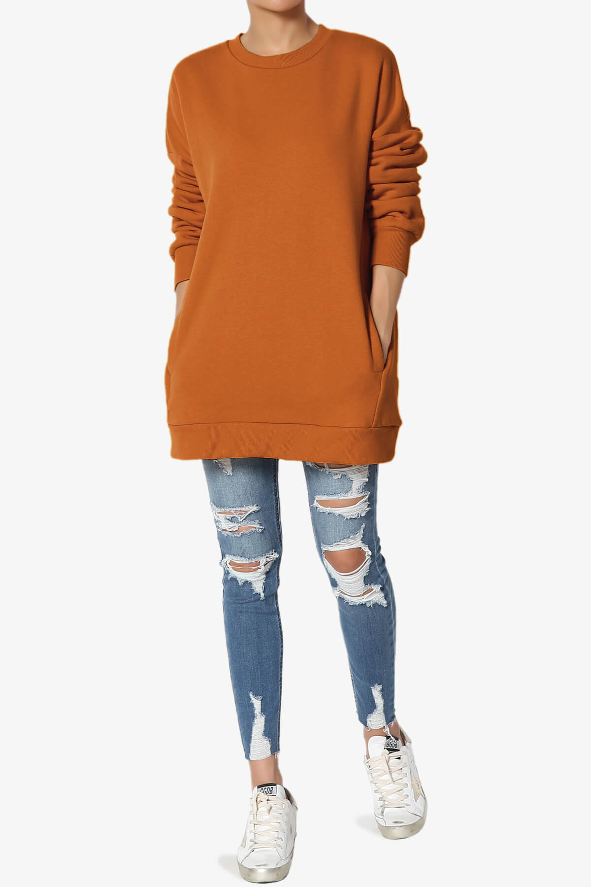 Accie Crew Neck Pullover Sweatshirts ALMOND_6