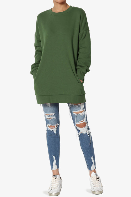 Accie Crew Neck Pullover Sweatshirts ARMY GREEN_6