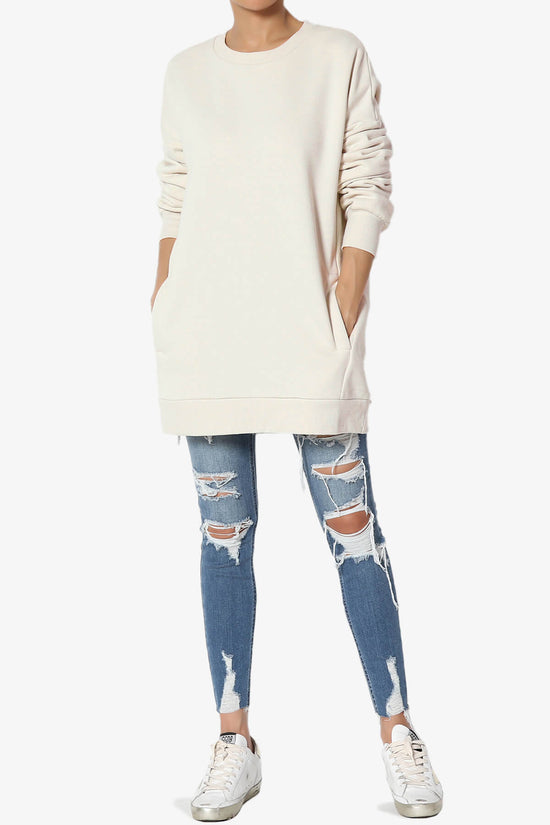 Accie Crew Neck Pullover Sweatshirts CREAM_6