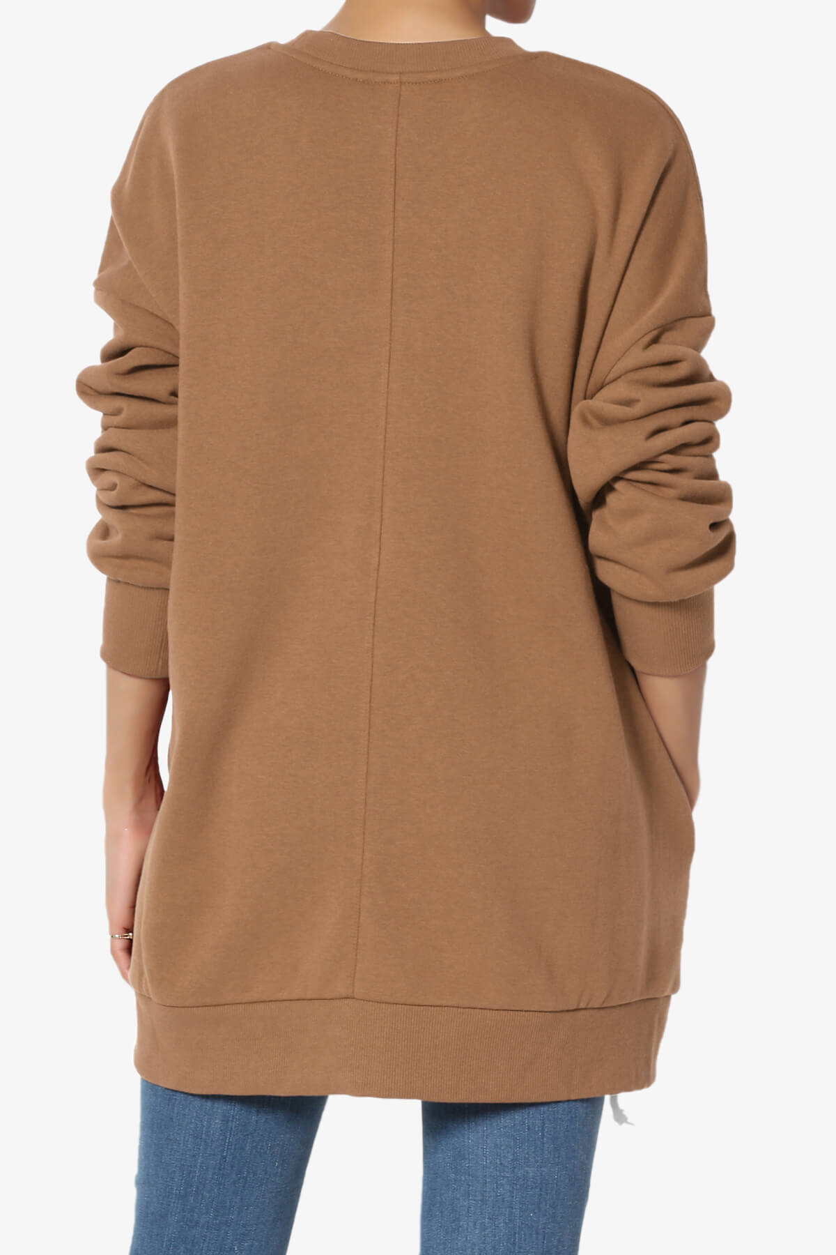 Accie Crew Neck Pullover Sweatshirts DARK CAMEL_2