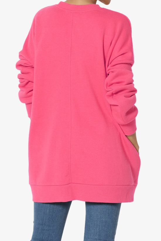 Accie Crew Neck Pullover Sweatshirts FUCHSIA_2