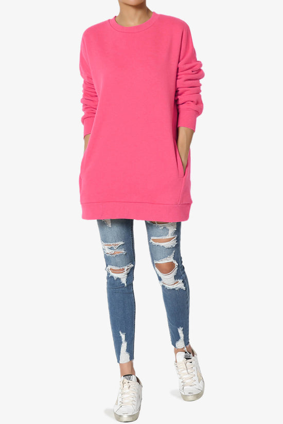 Accie Crew Neck Pullover Sweatshirts FUCHSIA_6