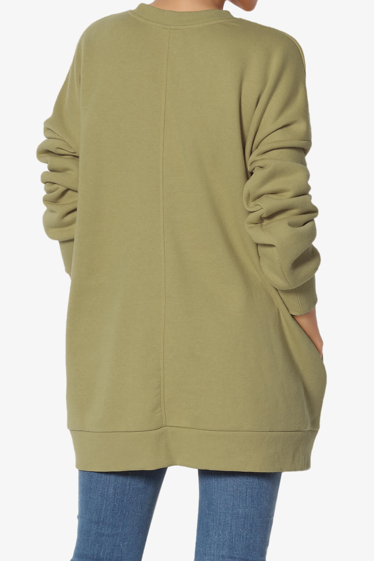 Accie Crew Neck Pullover Sweatshirts KHAKI GREEN_2