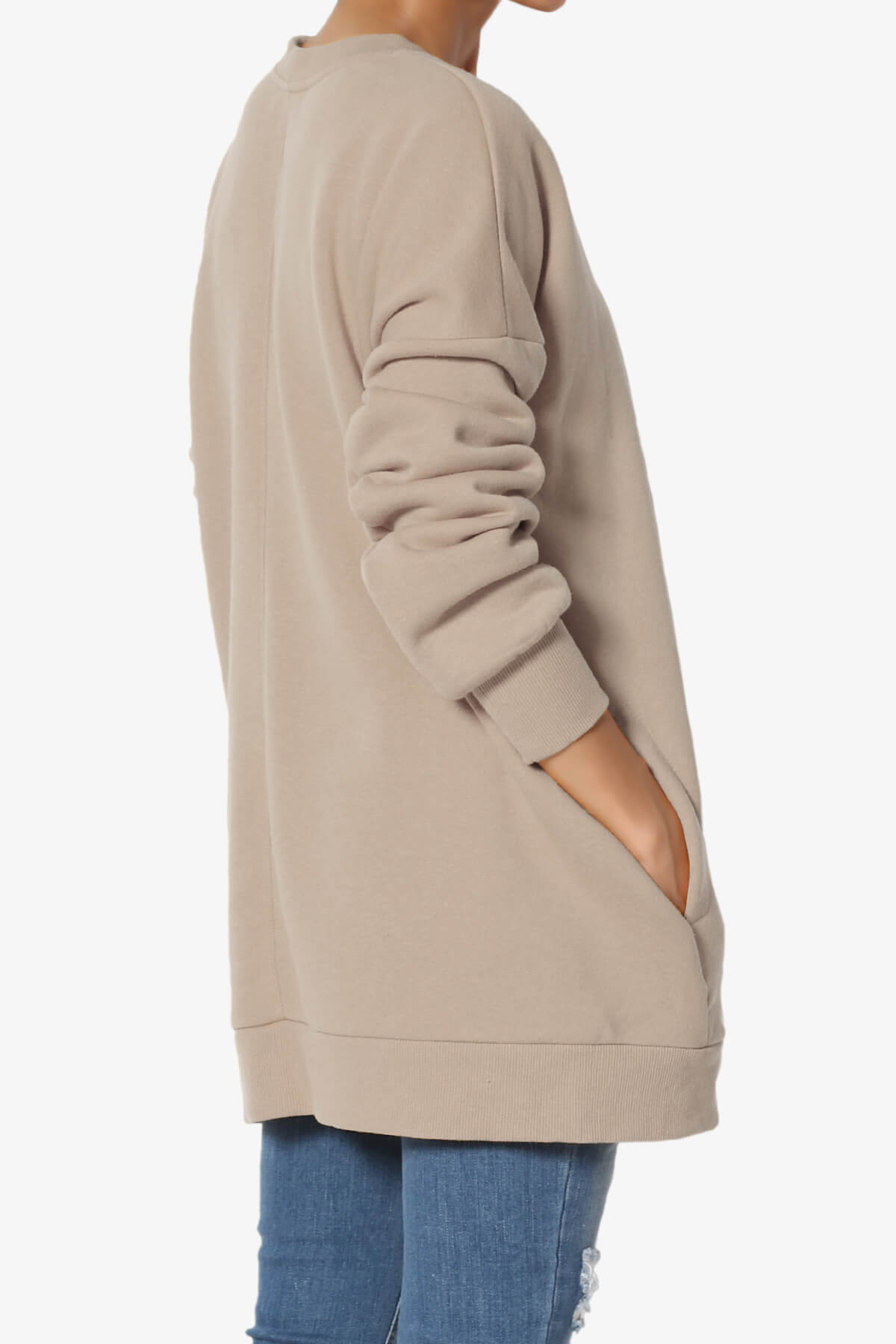 Accie Crew Neck Pullover Sweatshirts LIGHT MOCHA_4