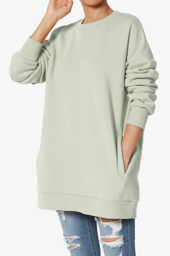 Accie Crew Neck Pullover Sweatshirts LIGHT SAGE_3