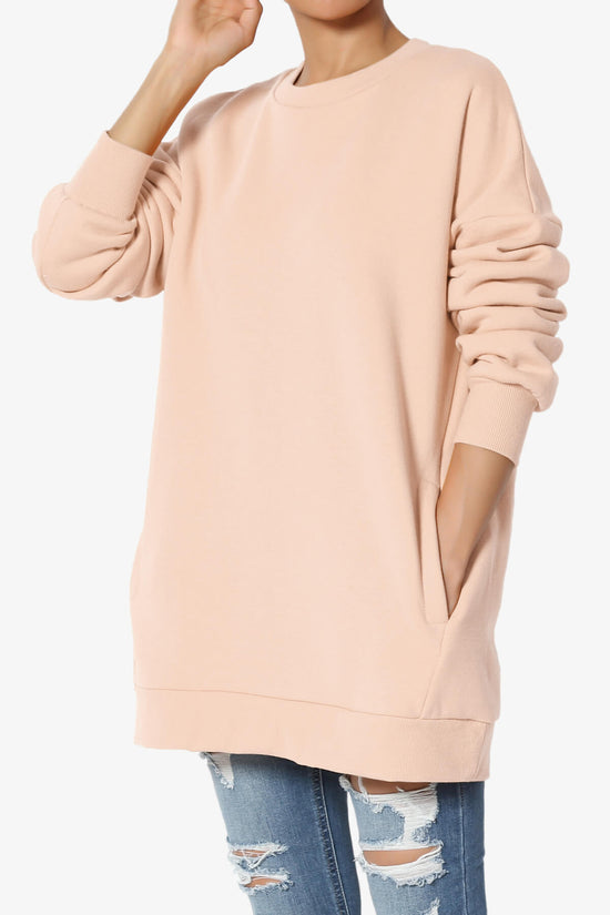 Accie Crew Neck Pullover Sweatshirts LT PEACH_3