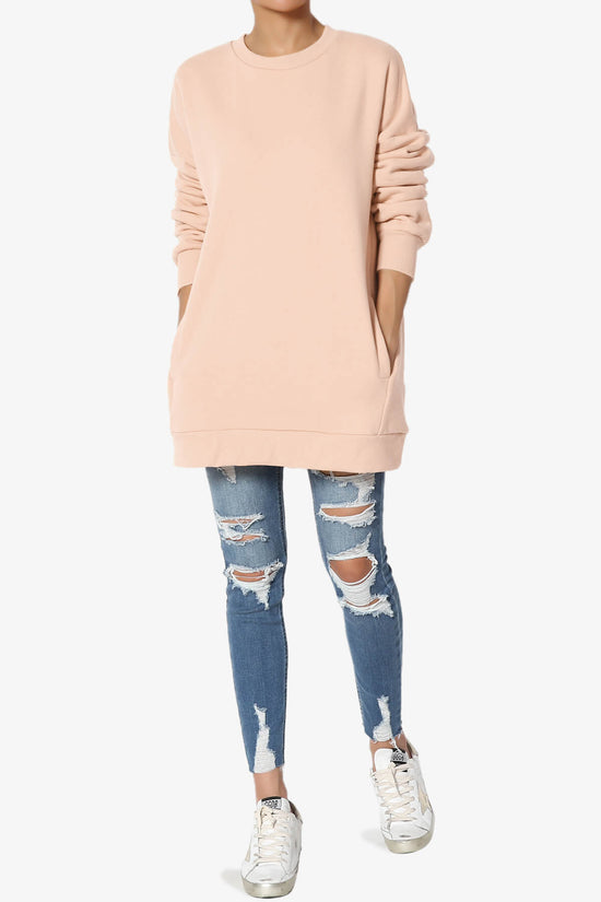 Accie Crew Neck Pullover Sweatshirts LT PEACH_6