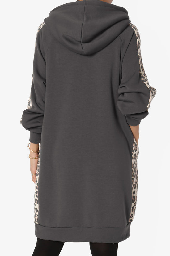 Parigi Leopard Accent Soft Longline Hoodie