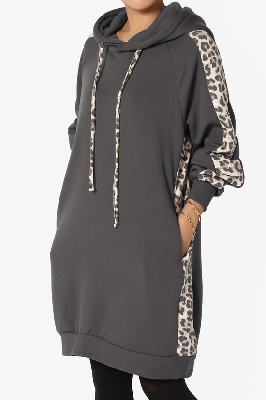Parigi Leopard Accent Soft Longline Hoodie