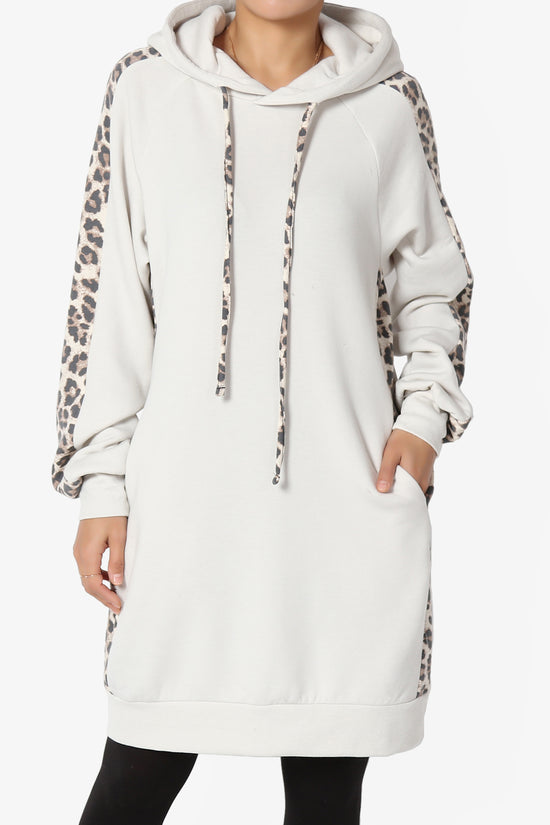 Parigi Leopard Accent Soft Longline Hoodie