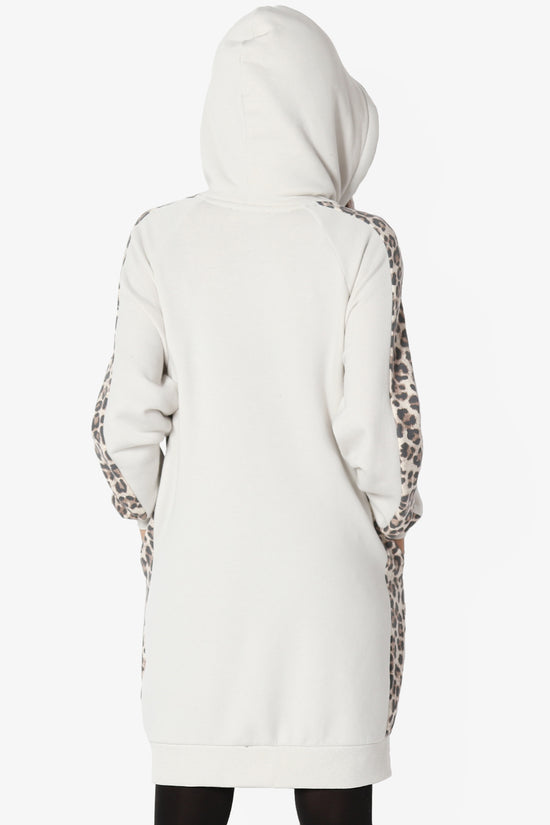 Parigi Leopard Accent Soft Longline Hoodie