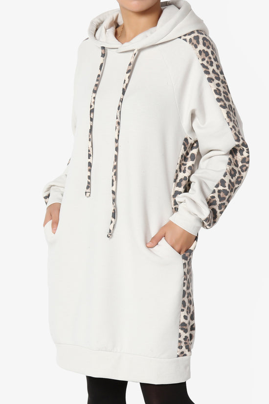 Parigi Leopard Accent Soft Longline Hoodie