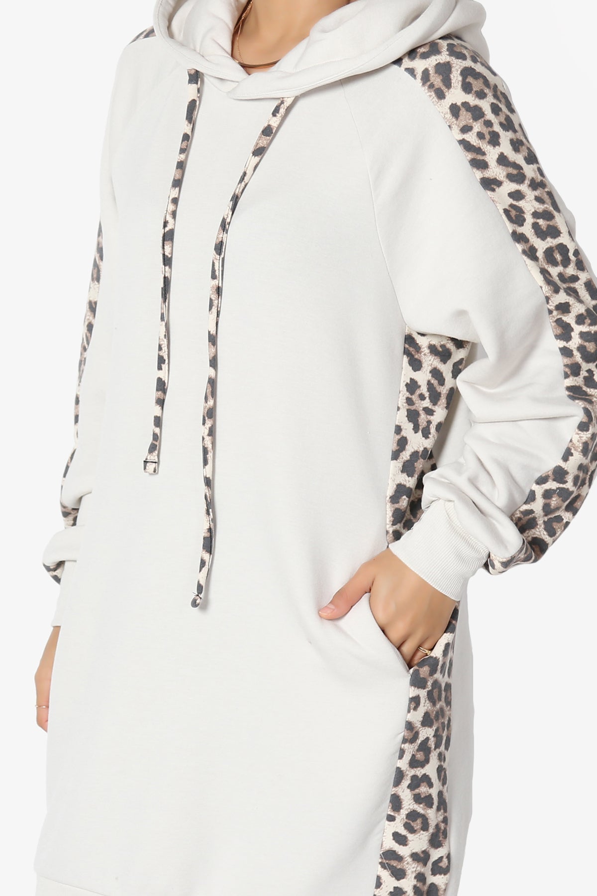 Parigi Leopard Accent Soft Longline Hoodie
