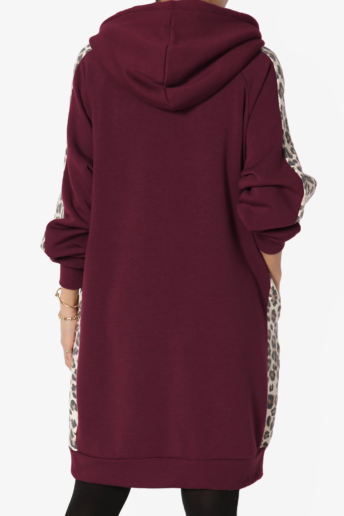 Parigi Leopard Accent Soft Longline Hoodie
