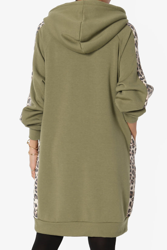 Parigi Leopard Accent Soft Longline Hoodie