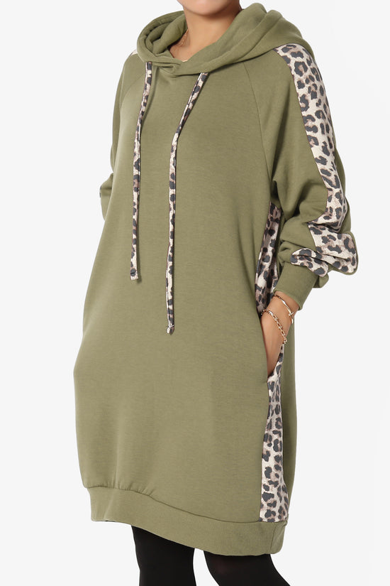 Parigi Leopard Accent Soft Longline Hoodie