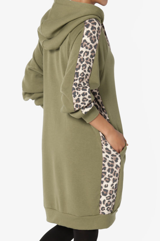 Parigi Leopard Accent Soft Longline Hoodie