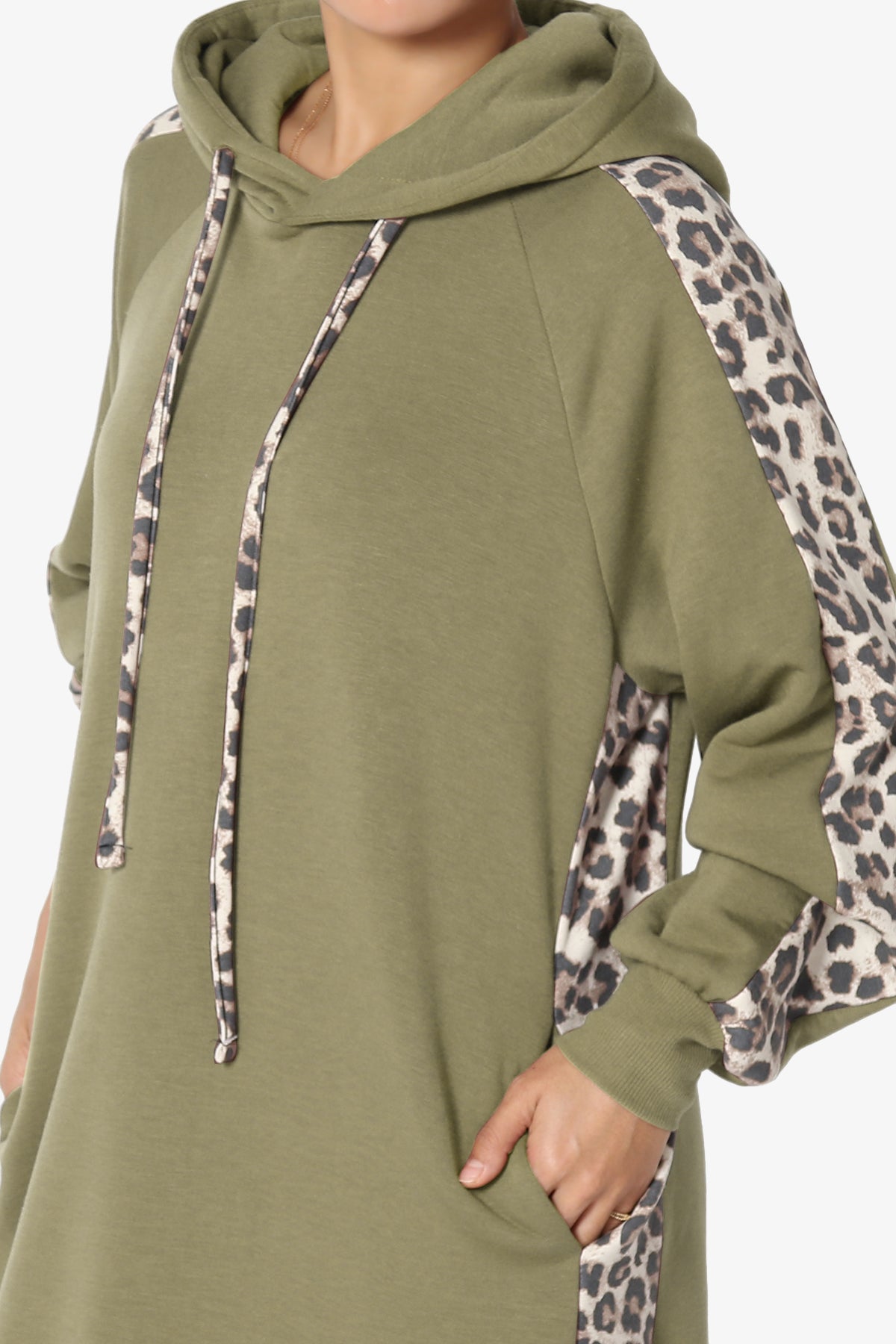 Parigi Leopard Accent Soft Longline Hoodie