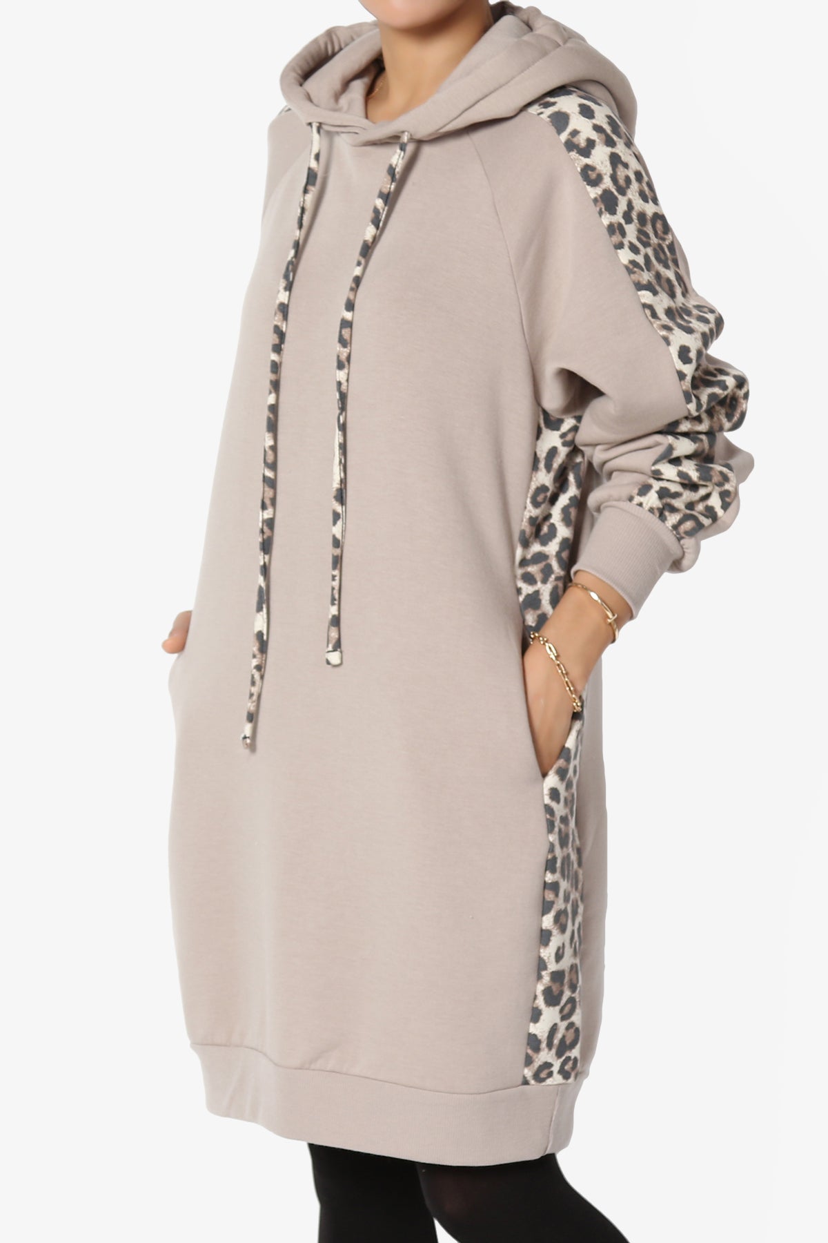 Parigi Leopard Accent Soft Longline Hoodie