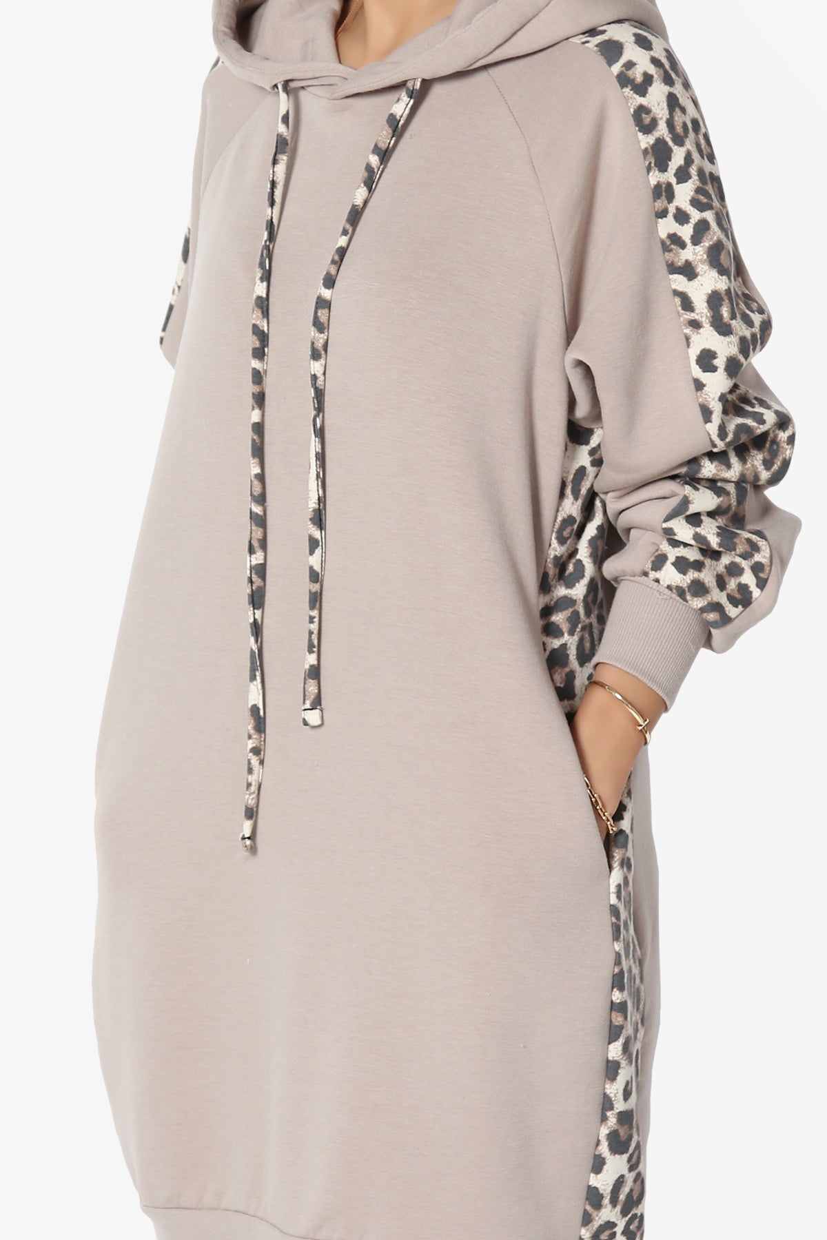 Parigi Leopard Accent Soft Longline Hoodie
