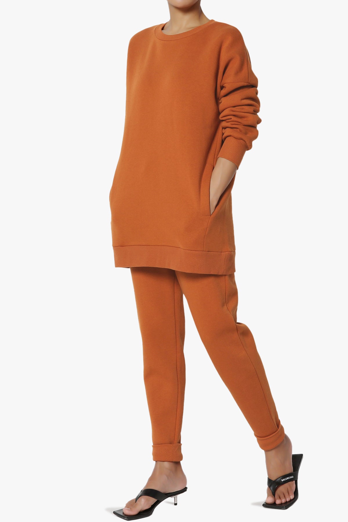 Accie Fleece Pullover & Jogger Set ALMOND_3