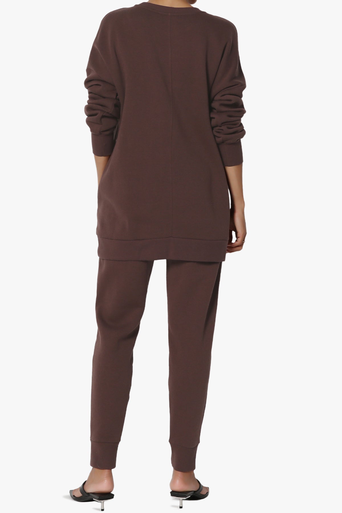 Accie Fleece Pullover & Jogger Set BROWN_2