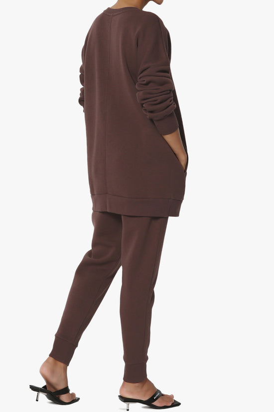 Accie Fleece Pullover & Jogger Set BROWN_4