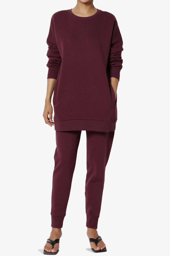 Accie Fleece Pullover & Jogger Set DARK BURGUNDY_1