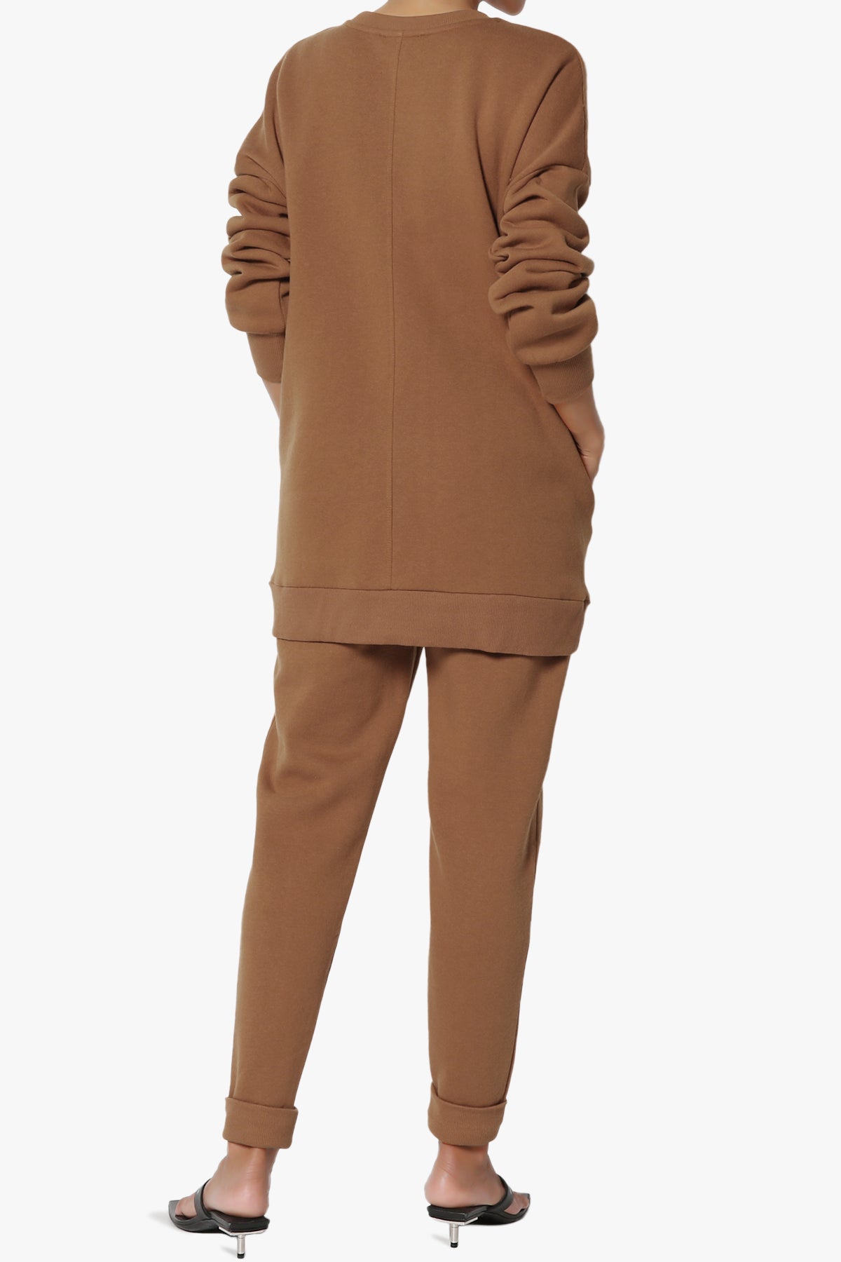 Accie Fleece Pullover & Jogger Set DARK CAMEL_2