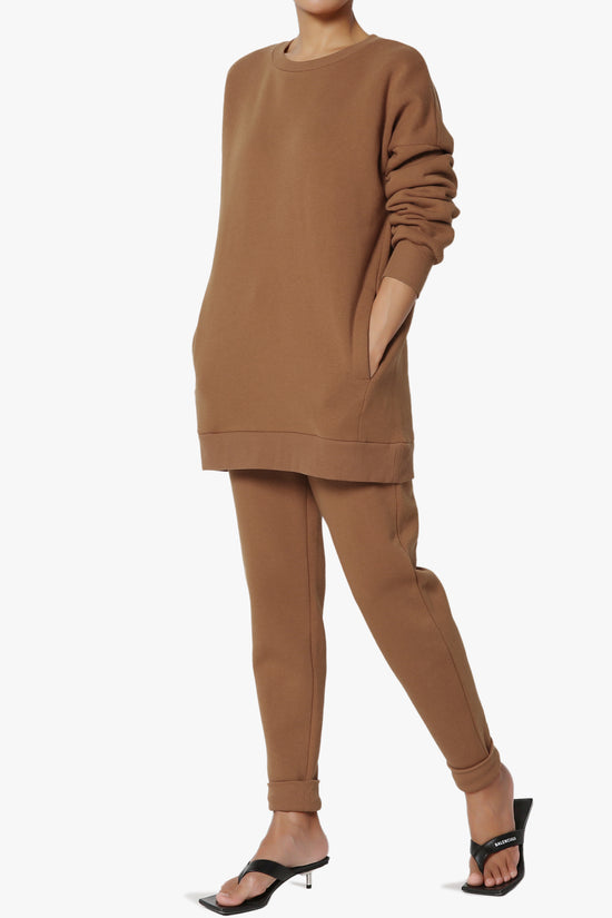 Accie Fleece Pullover & Jogger Set DARK CAMEL_3
