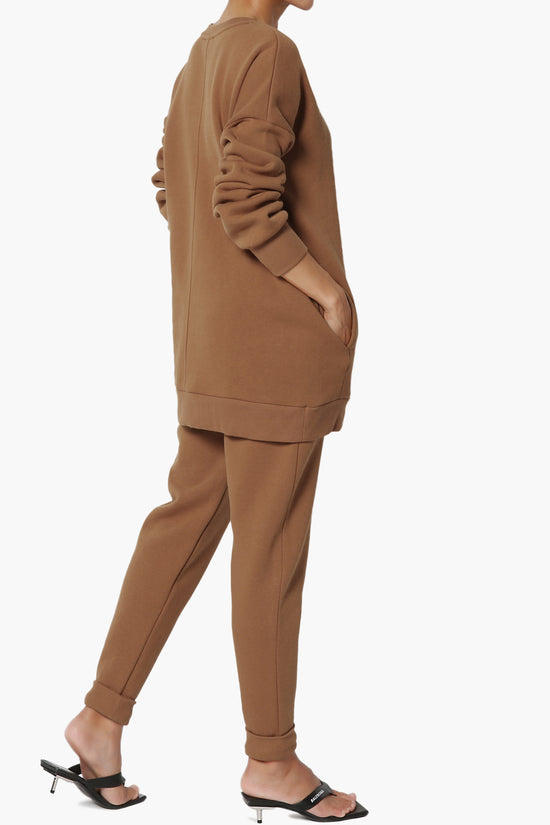 Accie Fleece Pullover & Jogger Set DARK CAMEL_4