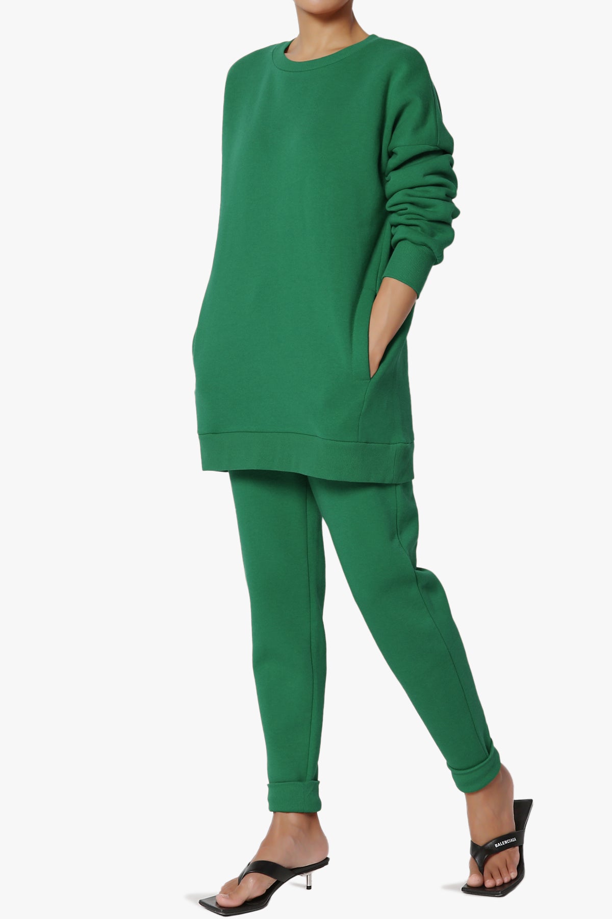 Accie Fleece Pullover & Jogger Set DARK GREEN_3