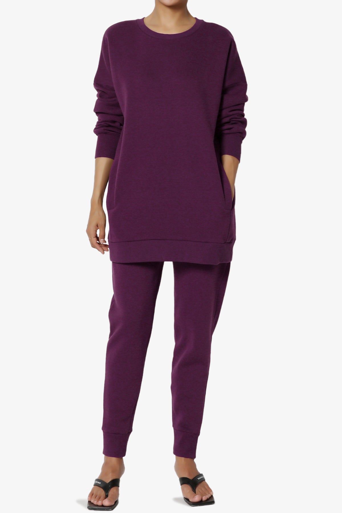 Accie Fleece Pullover & Jogger Set DARK PLUM_1